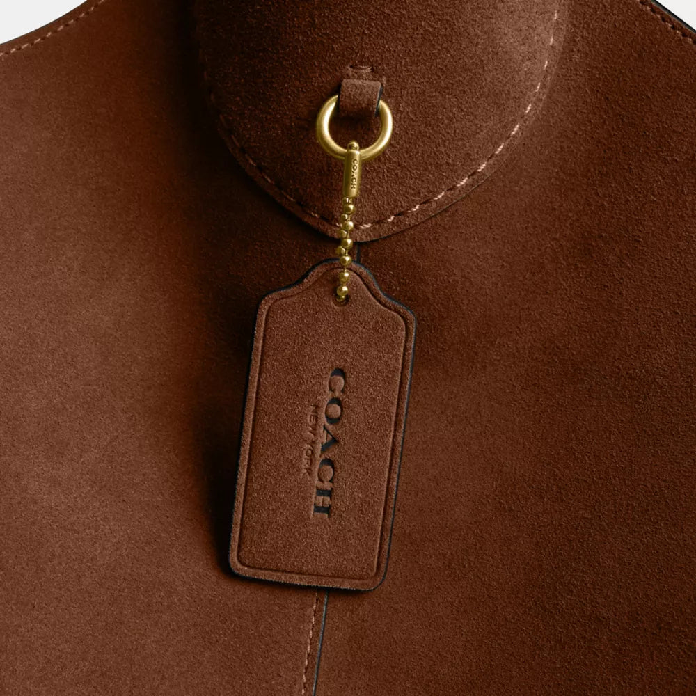 Brooklyn Shoulder Bag 39 - Suede/Brass/Warm Brown