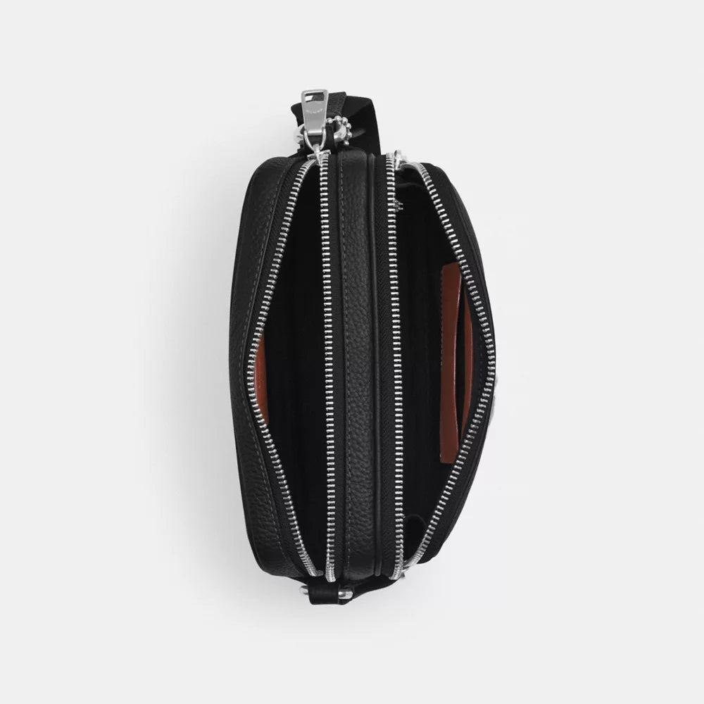 Colton Crossbody Bag 19 - Pebbled Leather/Silver/Black