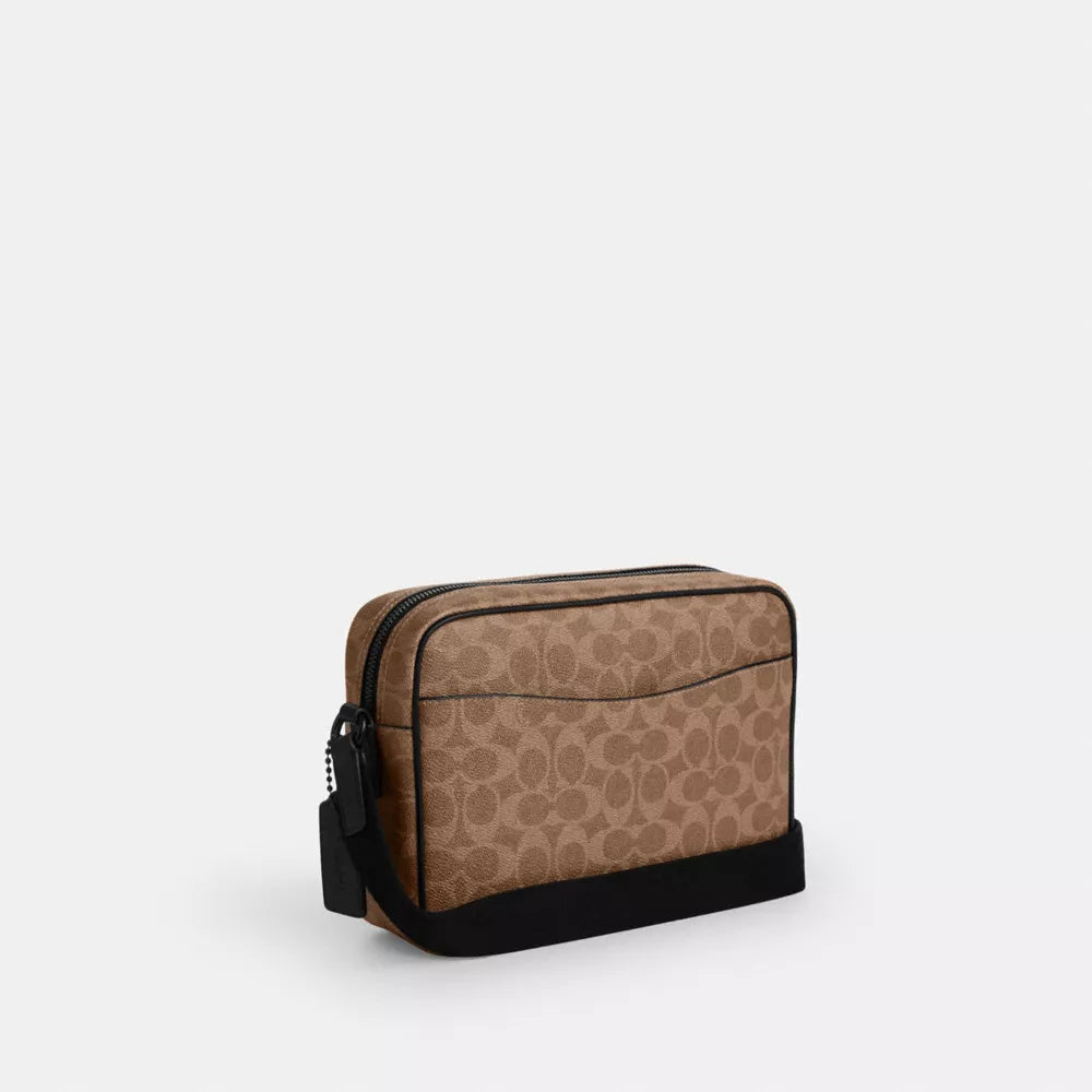Colton Crossbody Bag 25 In Signature Canvas - Signature Canvas/Matte Black/Tan Black