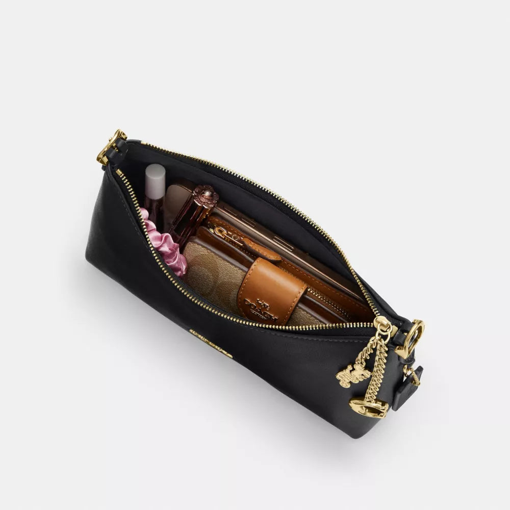Emeilia Shoulder Bag - Natural Grain Leather/Gold/Black