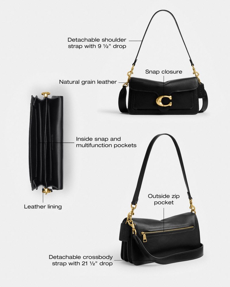 Tabby Shoulder Bag 26 - Smooth Leather/Brass/Black