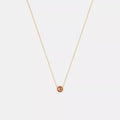 Signature Enamel Coin Pendant Necklace - Gold/Brown