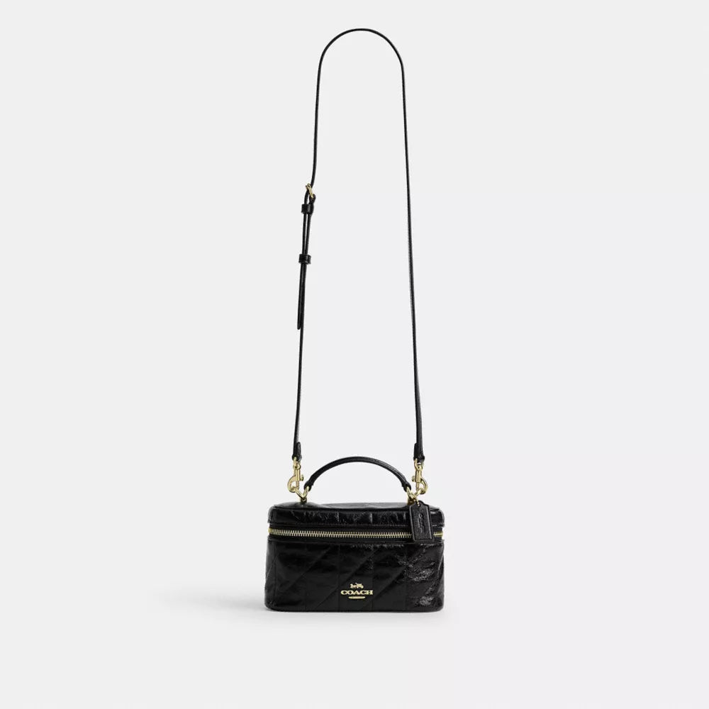 Rainer Crossbody Bag 18 With Quilting - Gold/Black
