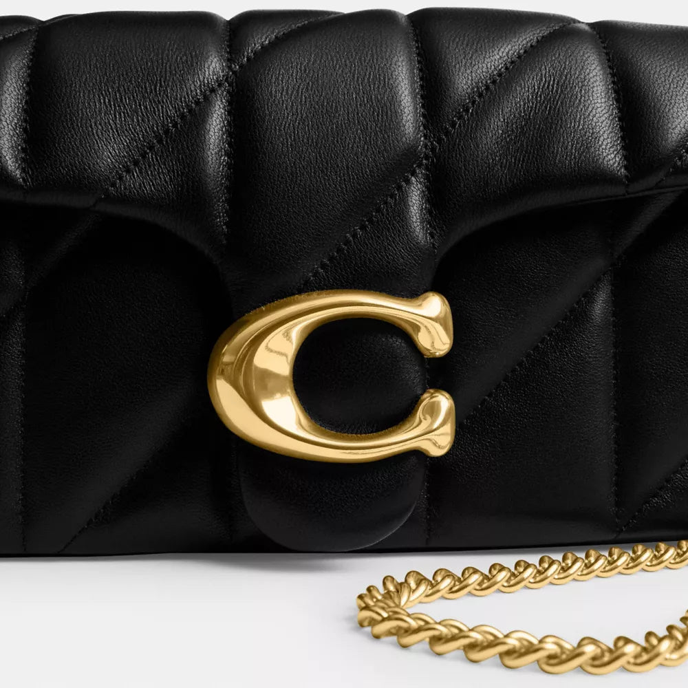 Tabby Chain Crossbody Bag 19 With Quilting - Smooth Leather/Brass/Black