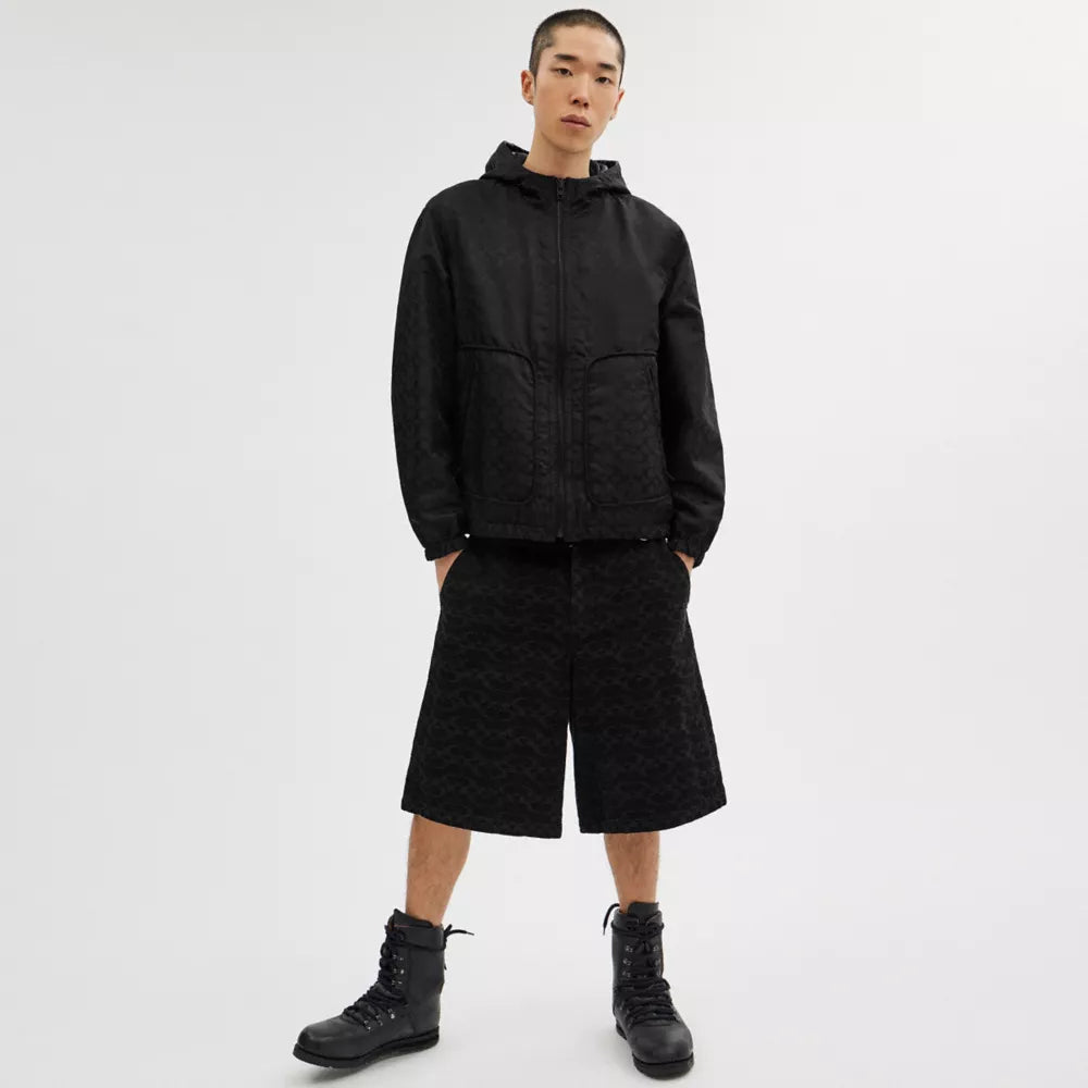 Reversible Leather Jacket In Recycled Polyester - Leather/Black
