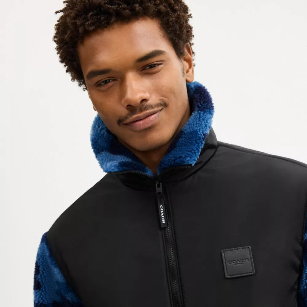 Sherpa Jacket - Blue Camo