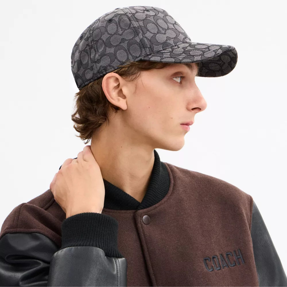 Signature Jacquard Baseball Hat - Charcoal