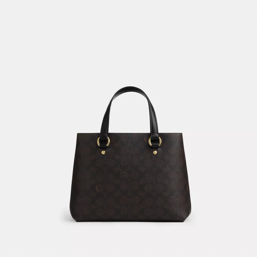Station Carryall Bag In Signature Canvas - Gold/Walnut/Black