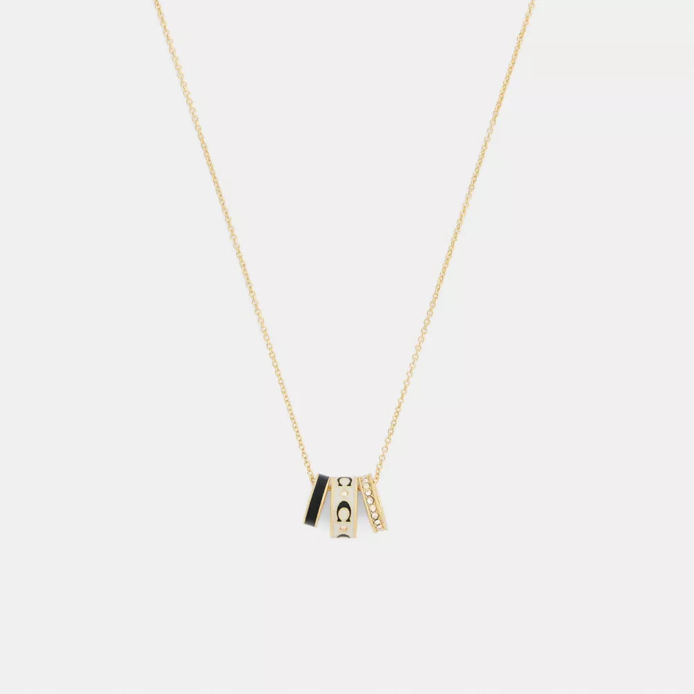 Repeated C Rondelle Necklace - Gold/Chalk