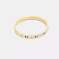 Repeated C Hinged Bangle - Gold/Chalk