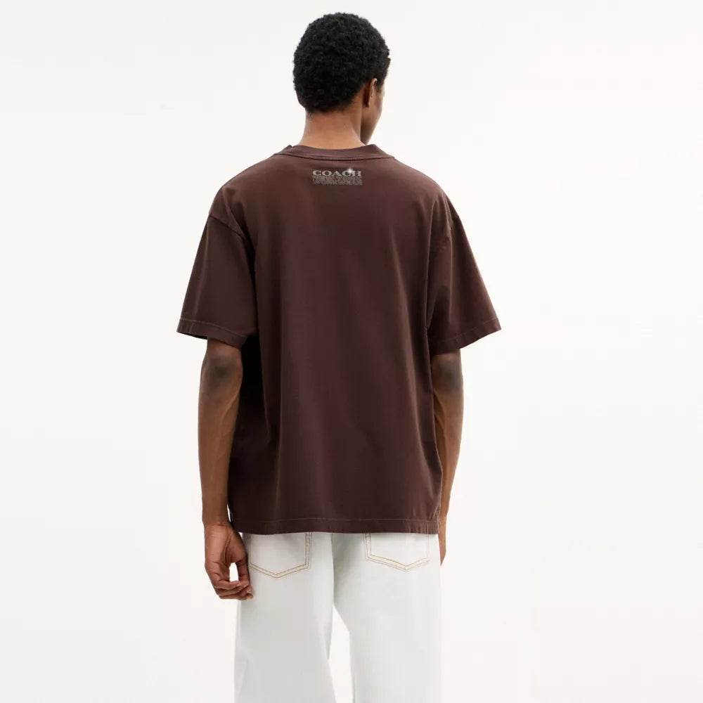 Hardware Relaxed T-Shirt In Organic Cotton - Brown