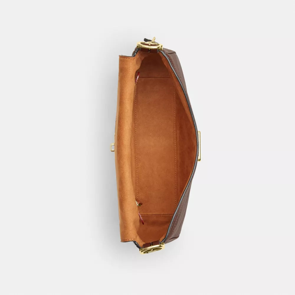 Etta Small Flap Shoulder Bag - Natural Grain Leather/Gold/Maple