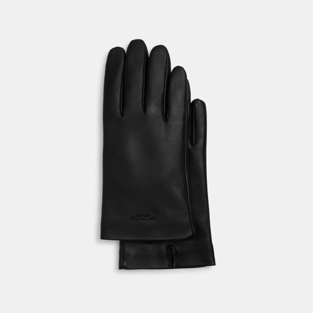 Leather Tech Gloves - Black