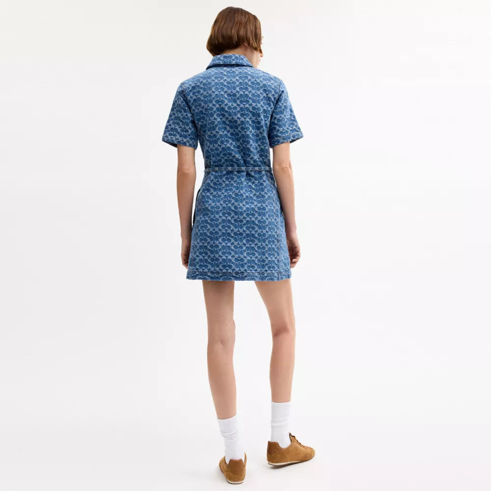 Signature Denim Dress In Organic Cotton - Medium Blue