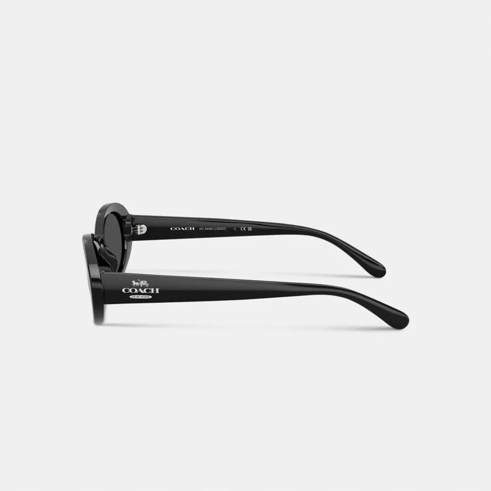 Narrow Oval Sunglasses - Black