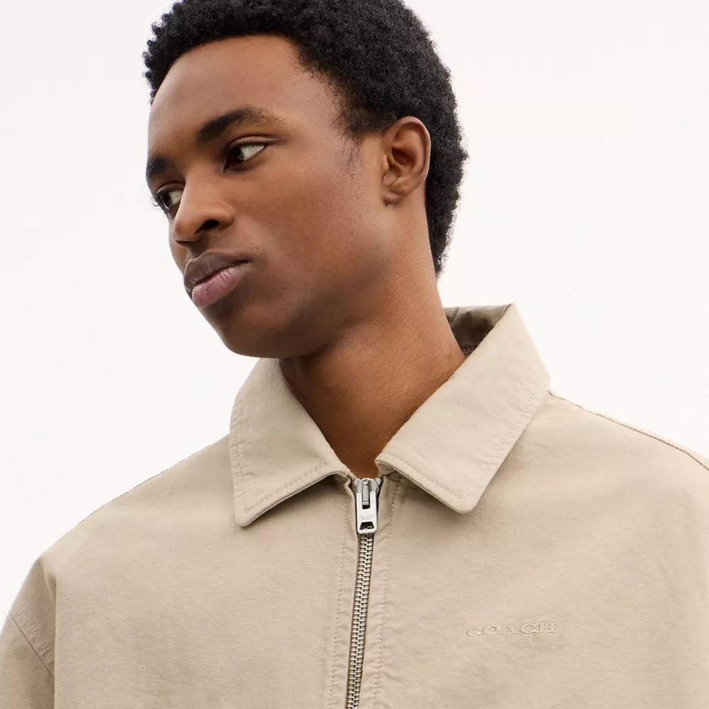 Zip Up Blouson Jacket - Dark Stone