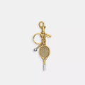 Small Tennis Racket Bag Charm - Brass/Brass
