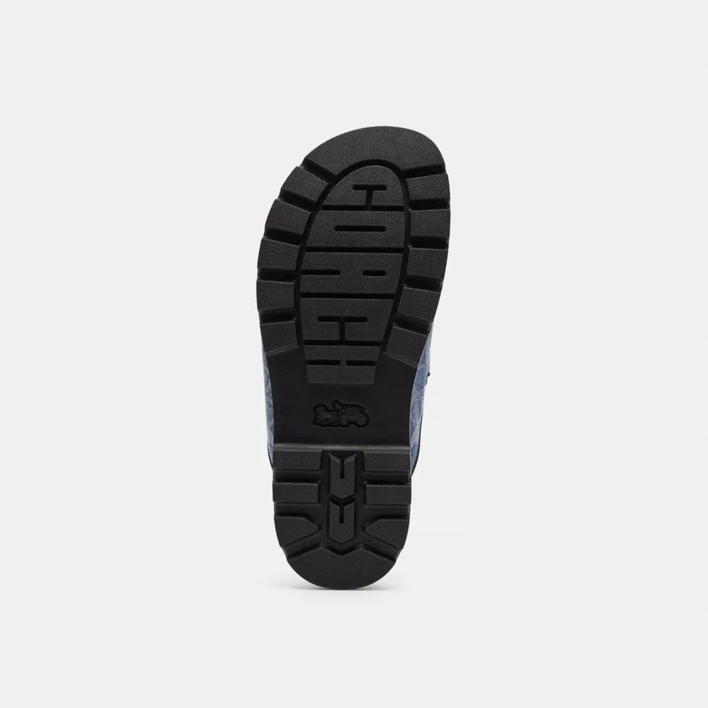 Double Banded Sandal In Signature Denim - Denim/Denim Blue