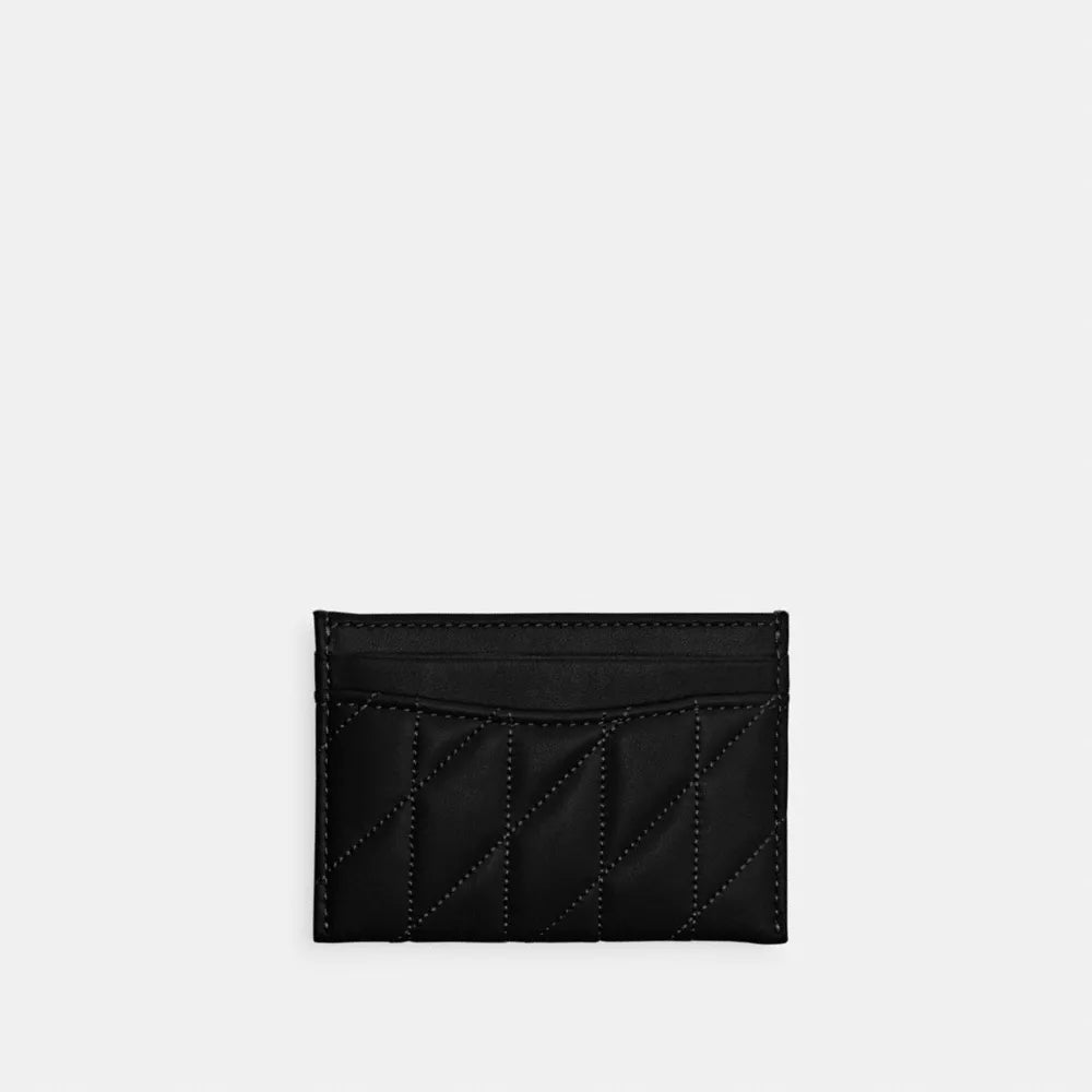 Essential Card Case With Pillow Quilting - Smooth Leather/Brass/Black
