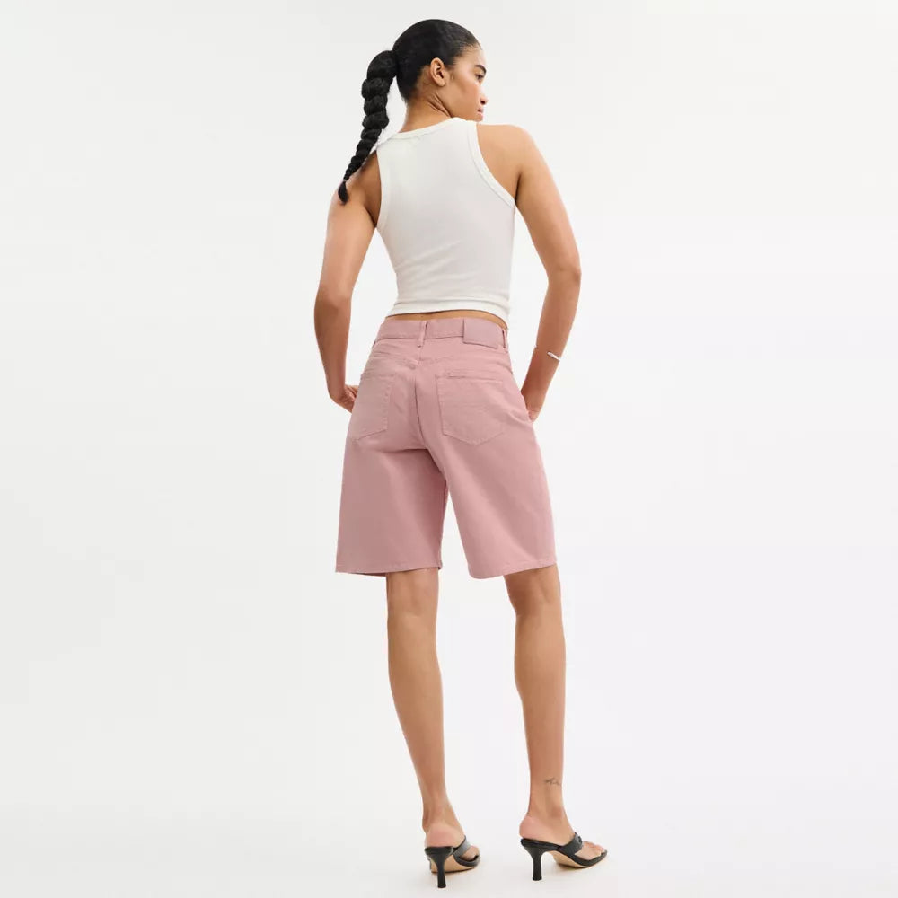 Denim Skater Shorts - Pink
