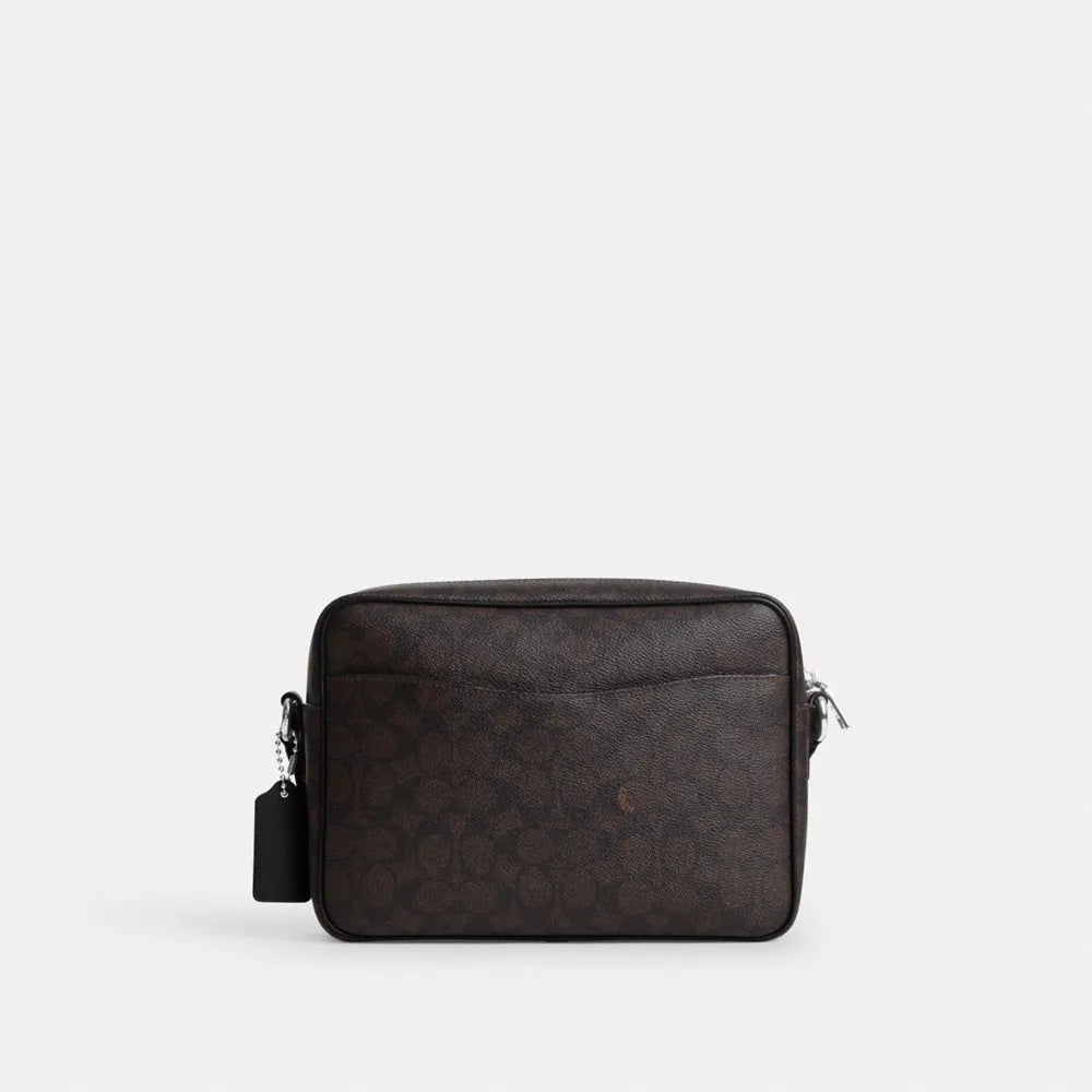 Colton Crossbody Bag 25 In Signature Canvas With Patches - Signature Canvas/SV/Walnut/Black