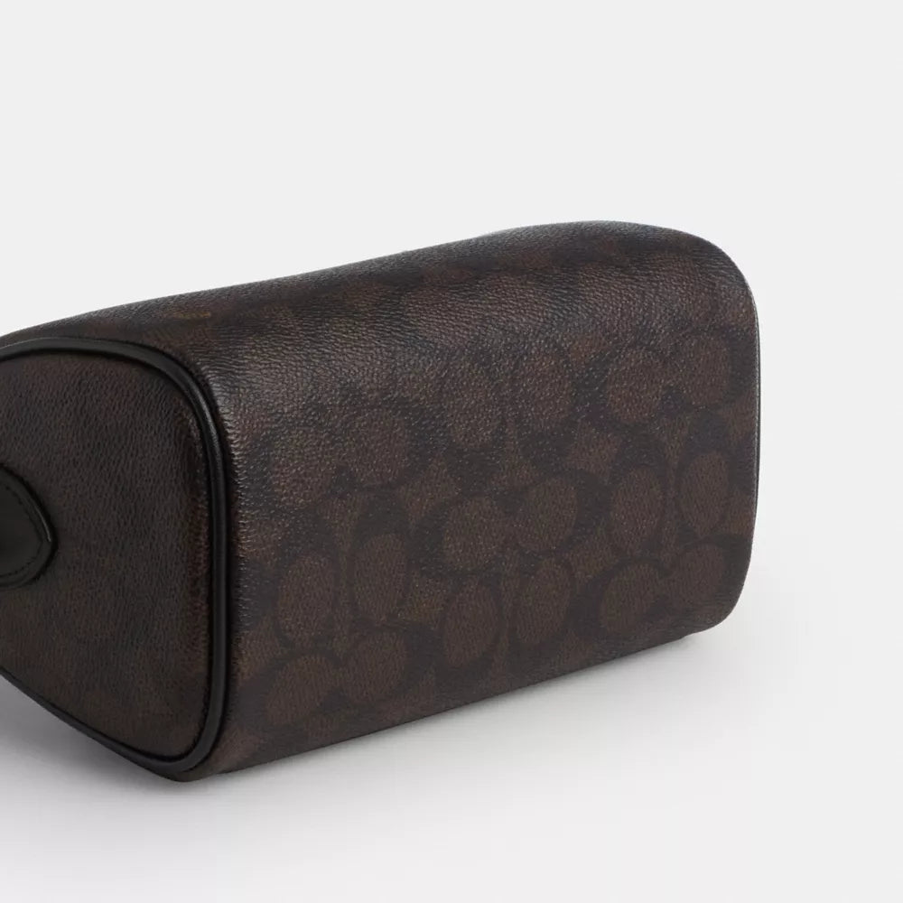 Mini Rowan Crossbody Bag In Signature Canvas - Signature Canvas/Gold/Walnut/Black