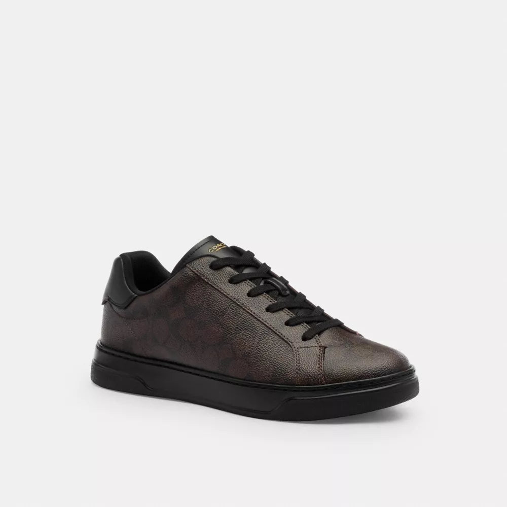High Line Sneaker In Signature Canvas - Coated Canvas/Walnut & Black