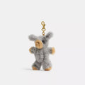 Fuzzy Bag Charm In Shearling - Shearling/Brass/Multi