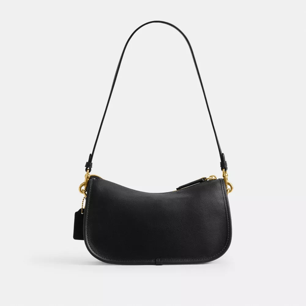 Twin Turnlock Waverly Bag - Natural Grain Leather/Brass/Black