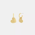 Signature Heart Hoop Earrings - Gold