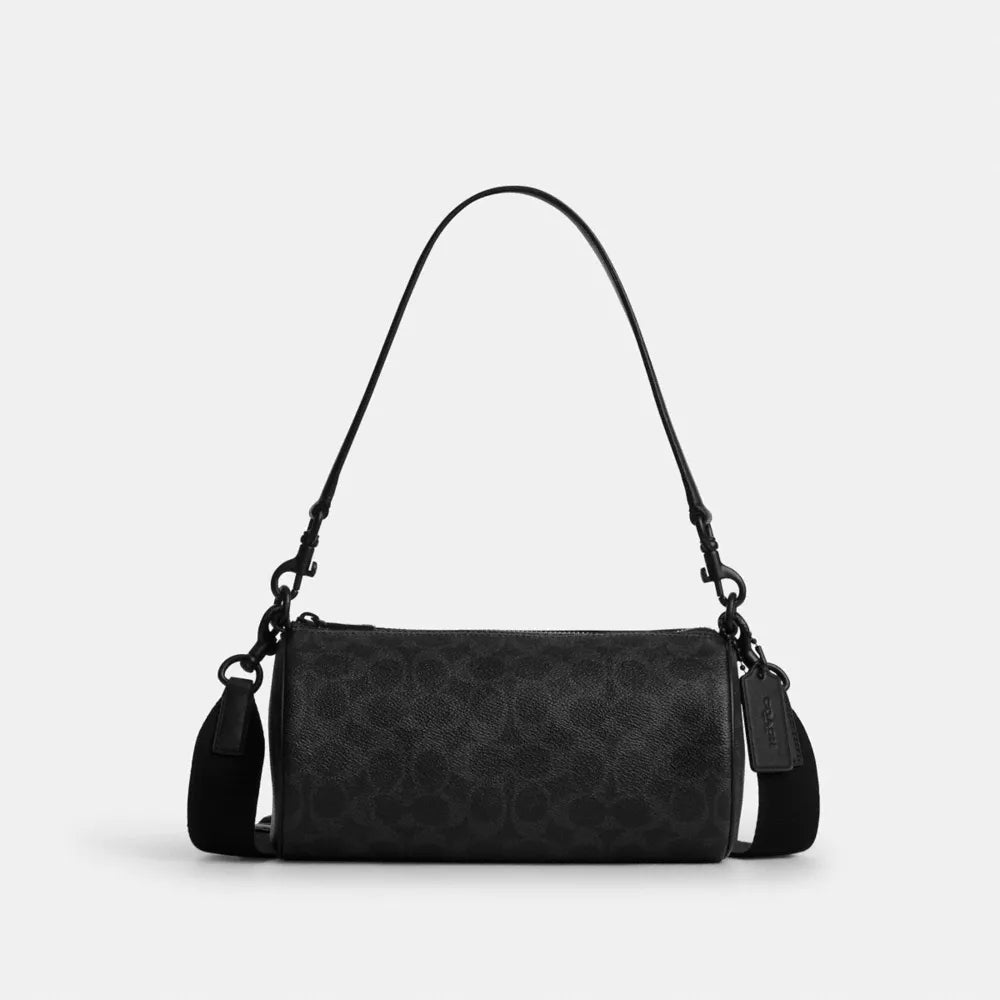 Andre Barrel Bag 24 In Signature Canvas - Signature Canvas/Matte Black/Black Signature
