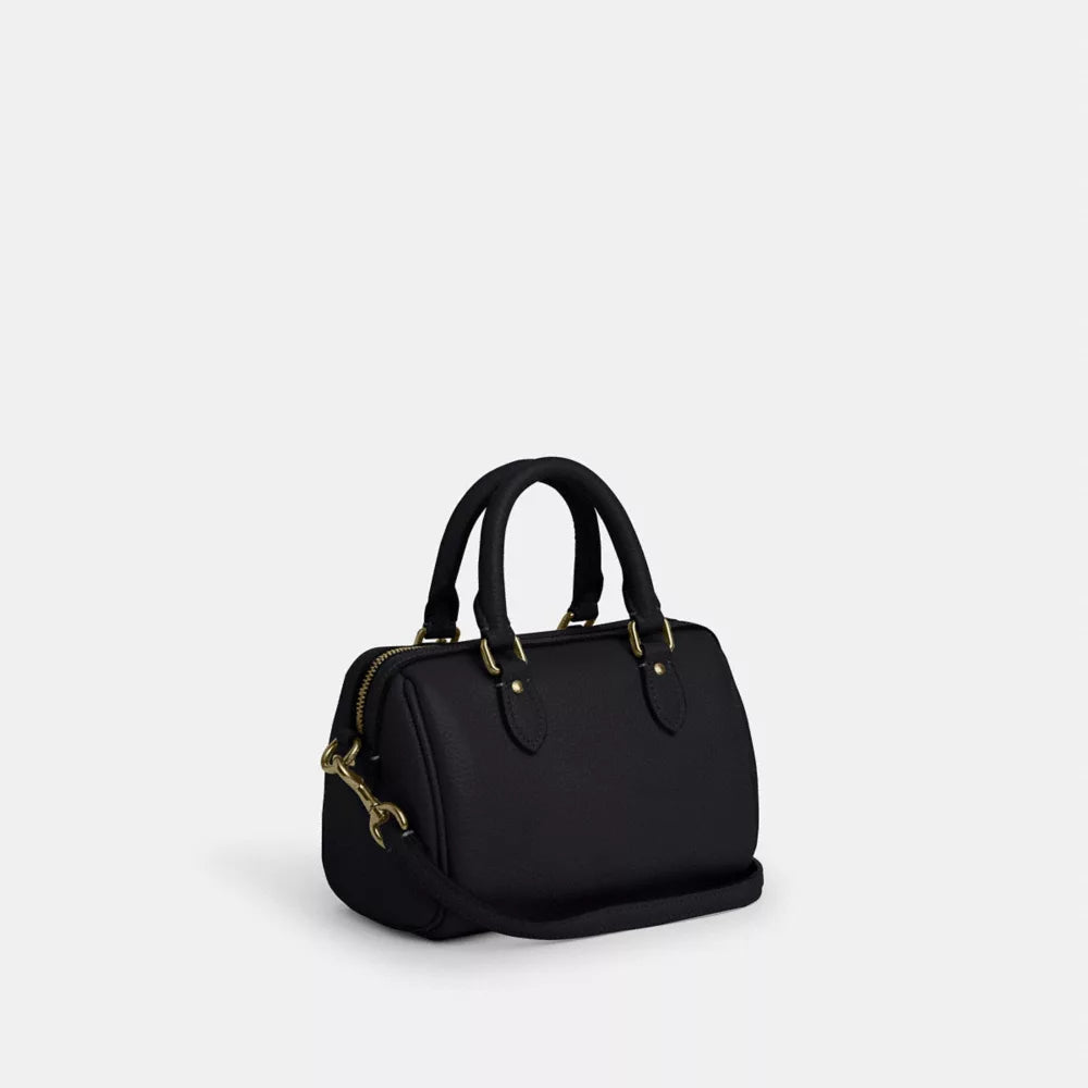Mini Rowan Crossbody Bag - Pebbled Leather/Gold/Black