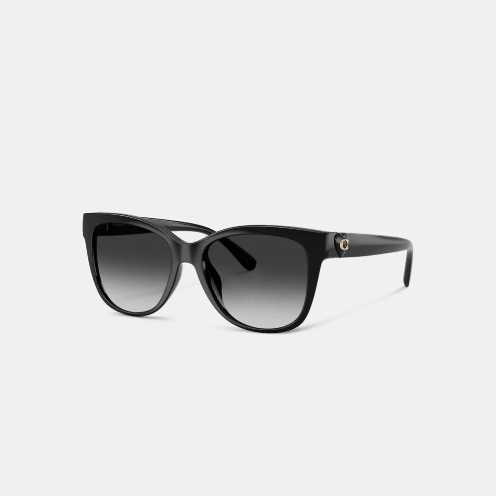 Signature Heart Oversized Square Sunglasses - Black