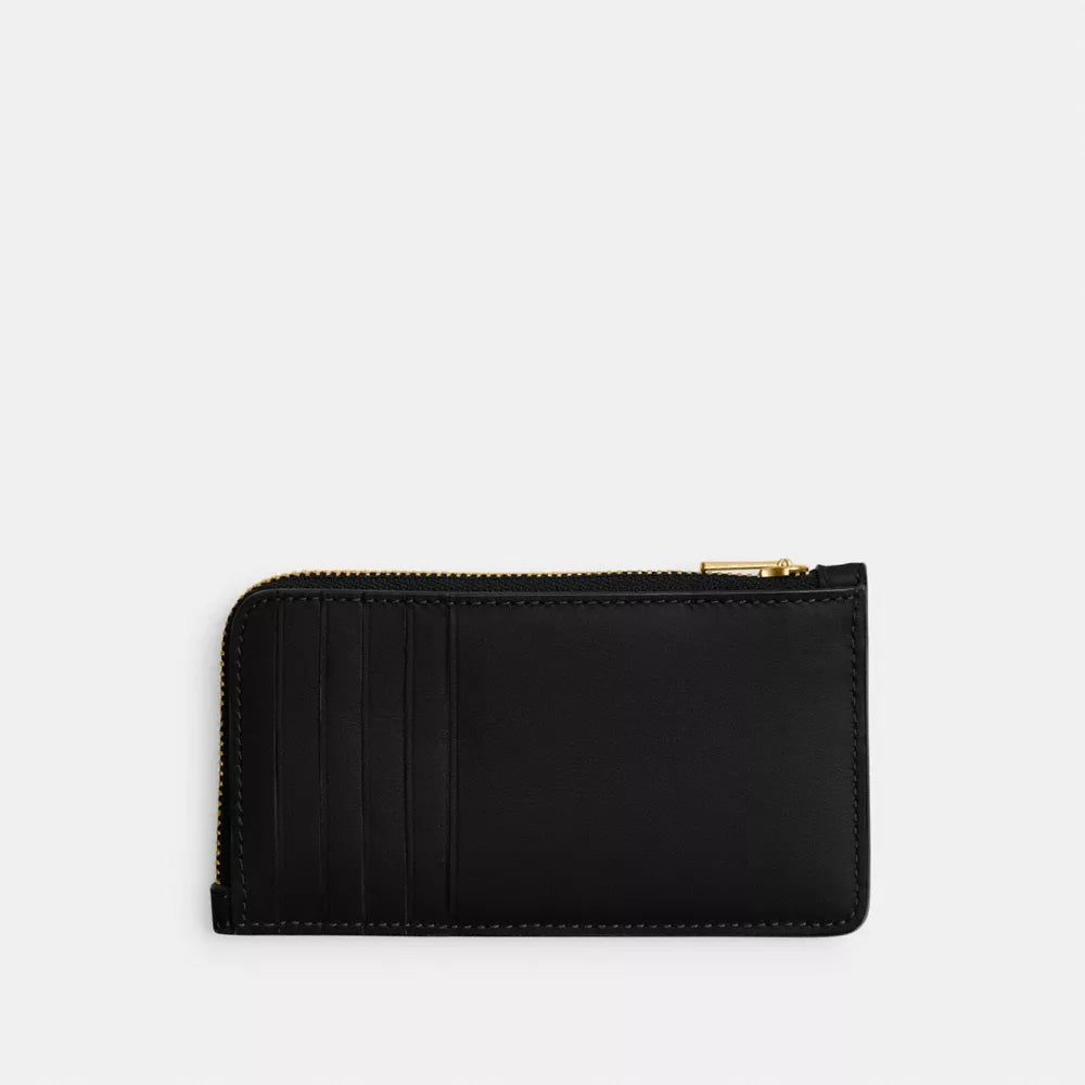 New York Zip Card Case - Brass/Black