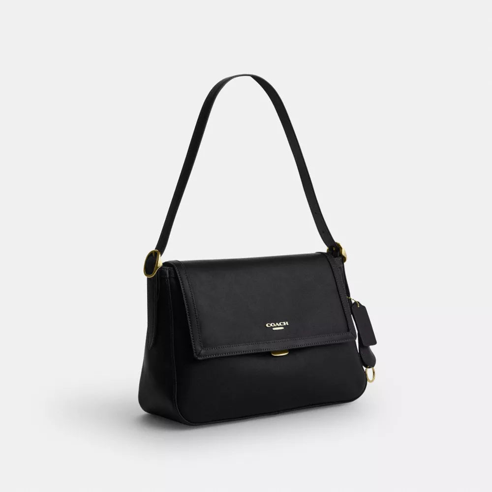 Etta Flap Bag - Natural Grain Leather/Gold/Black