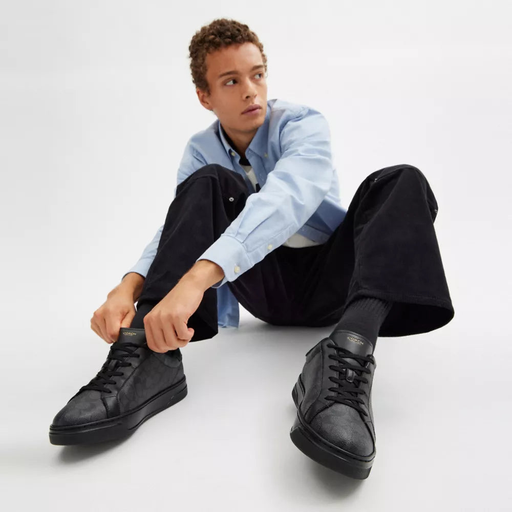 High Line Sneaker In Signature Canvas - Graphite/Black