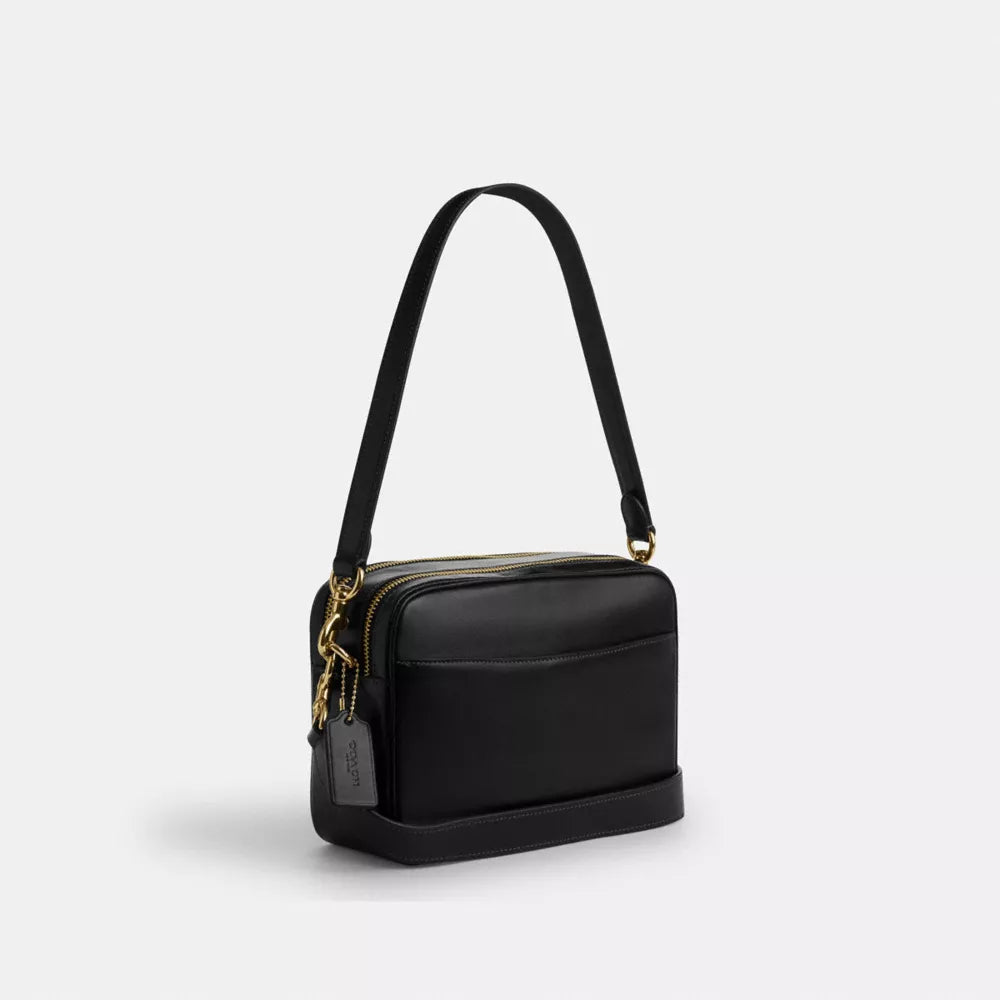 Carey Crossbody Bag - Crinkle Leather/Gold/Black