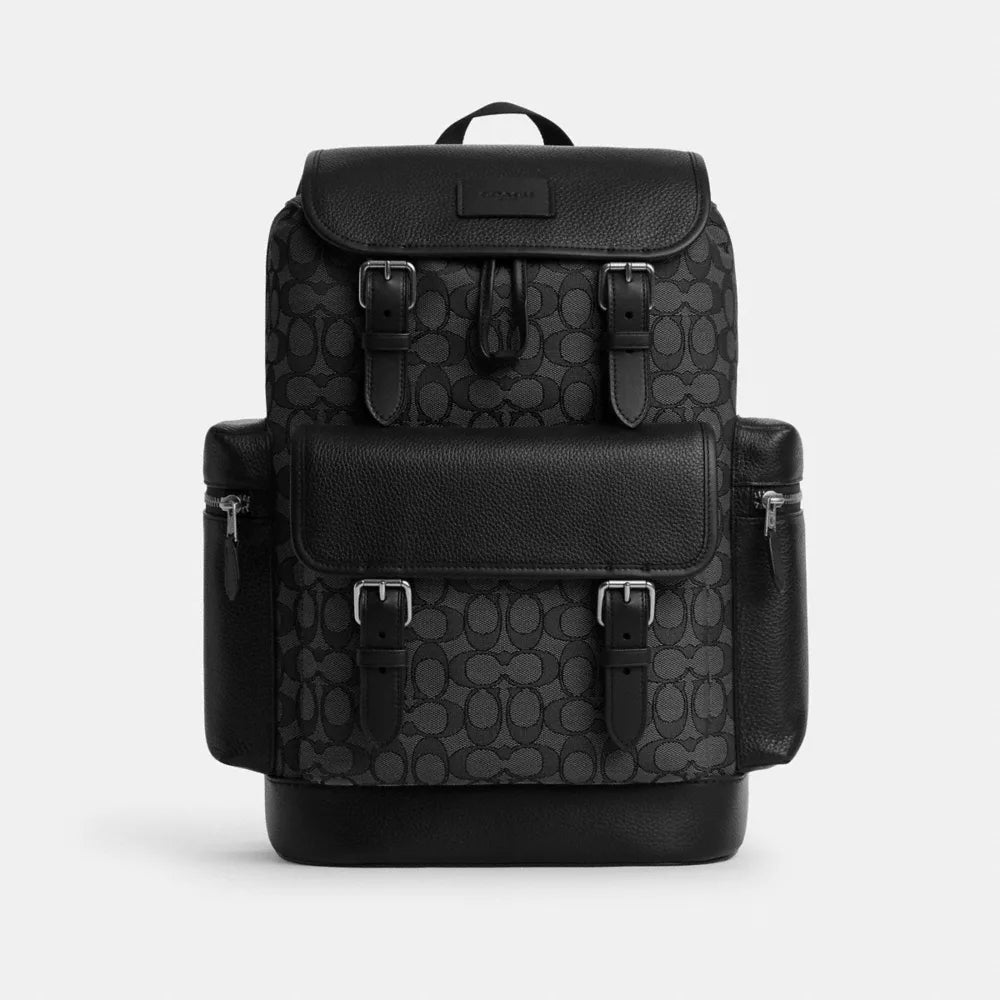 Sprint Backpack In Signature Jacquard - Signature Jacquard/Silver/Charcoal/Black