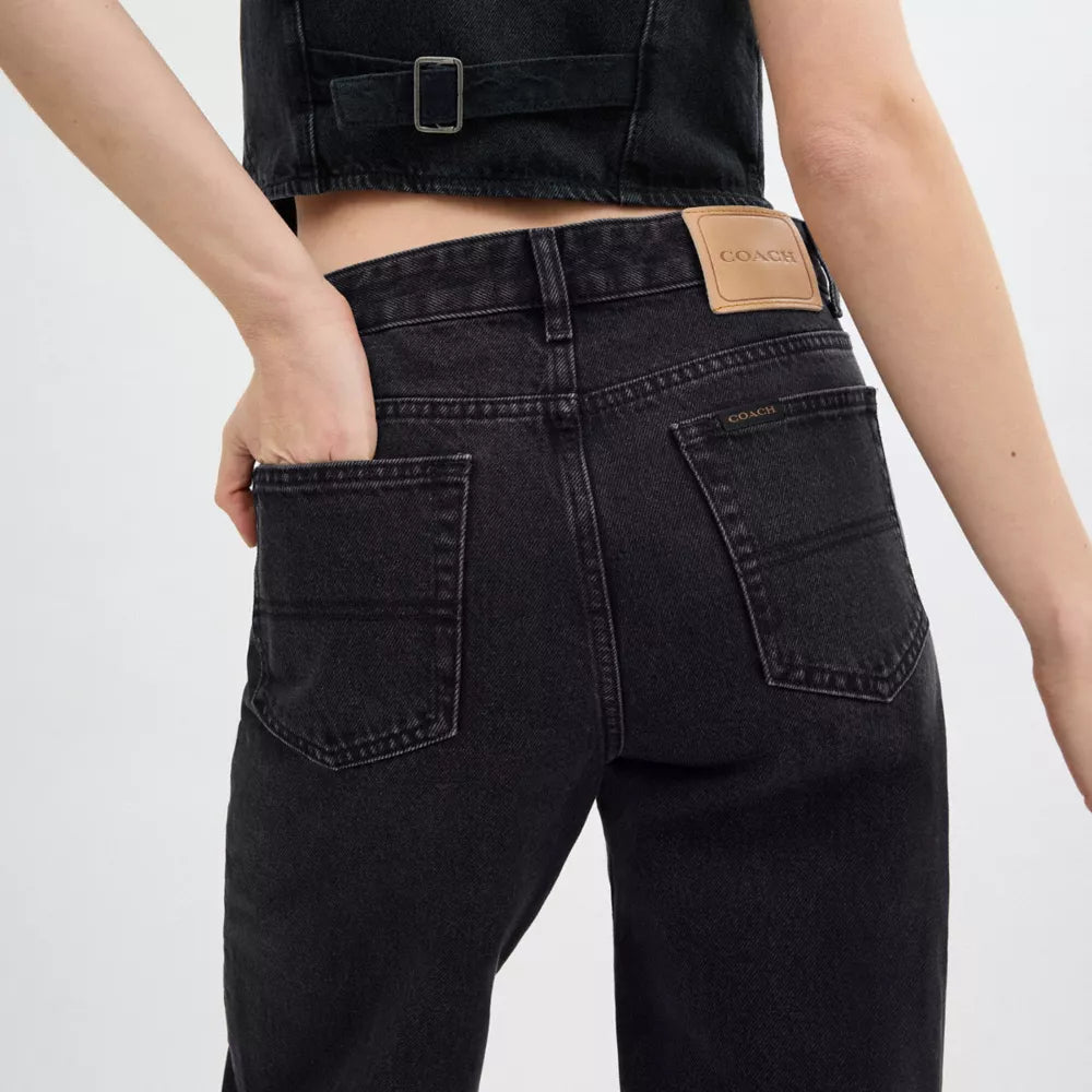Loose Fit Jeans In Organic Cotton - Black