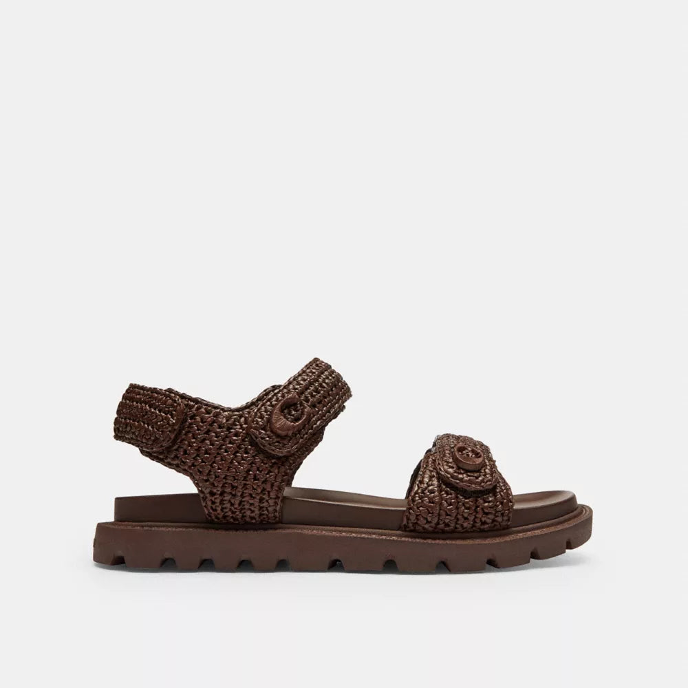 Brynn Raffia Sandal - Maple