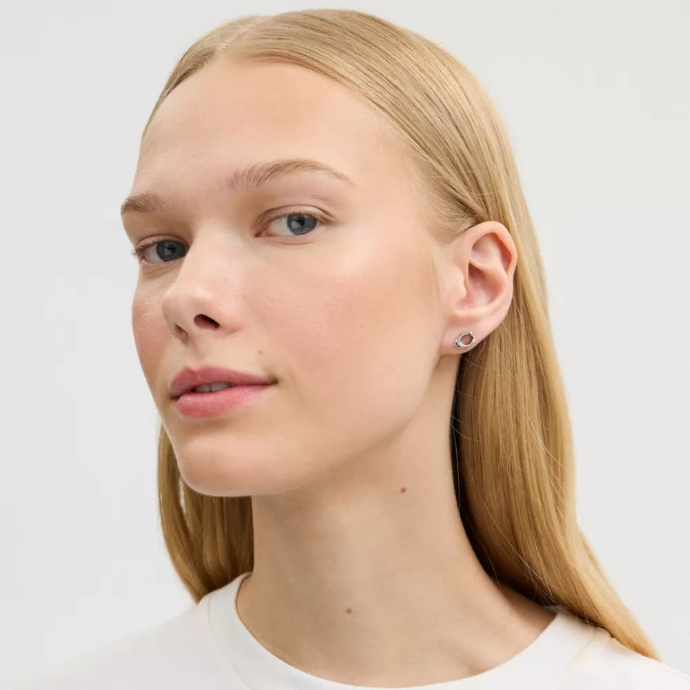 Signature Stud Earrings - Silver