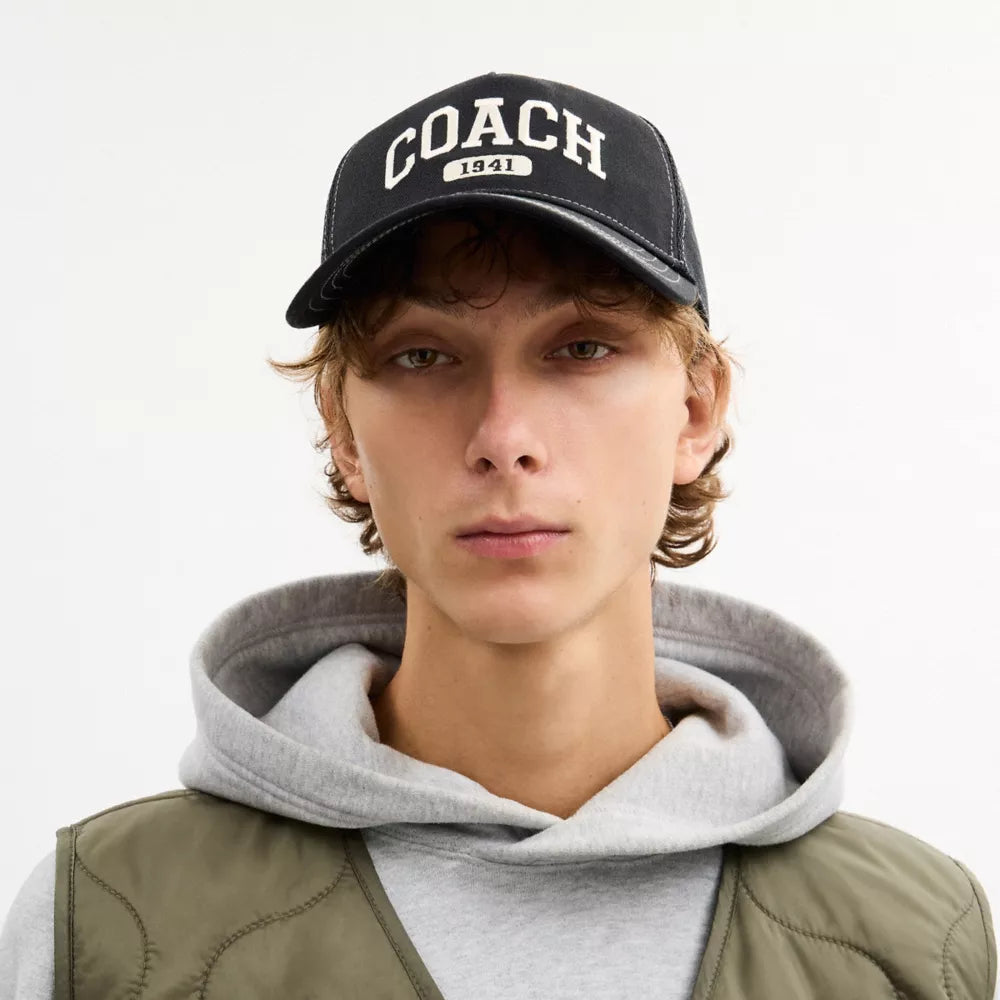Varsity Trucker Hat - Black