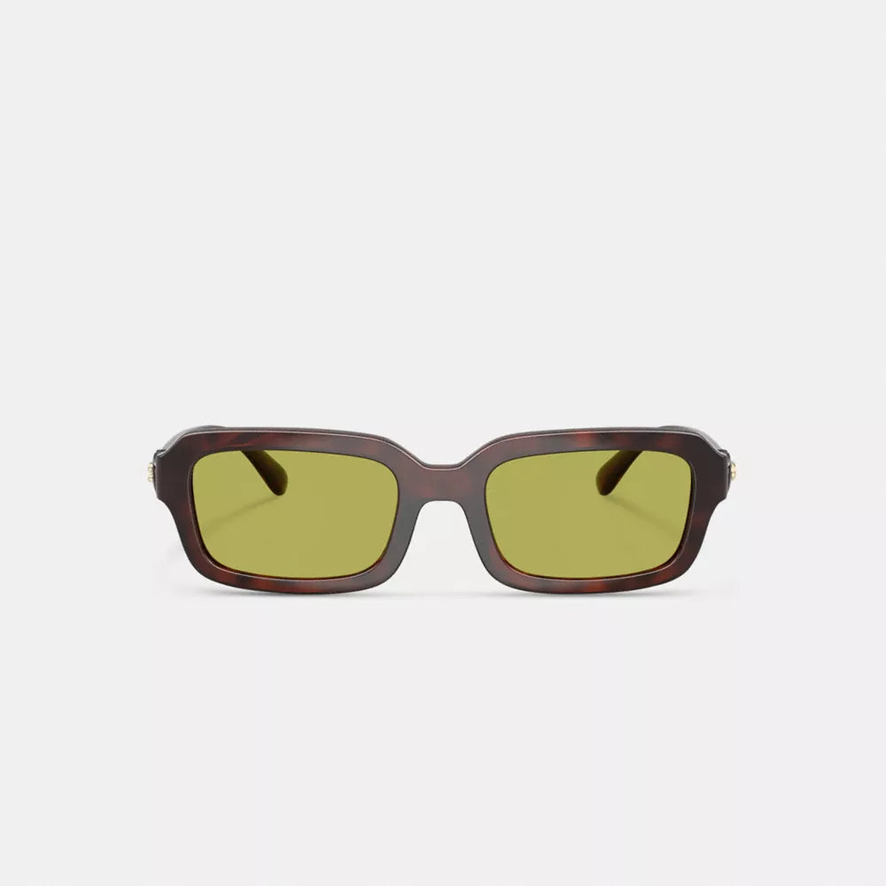 C Heart Narrow Square Sunglassses - Dark Tortoise