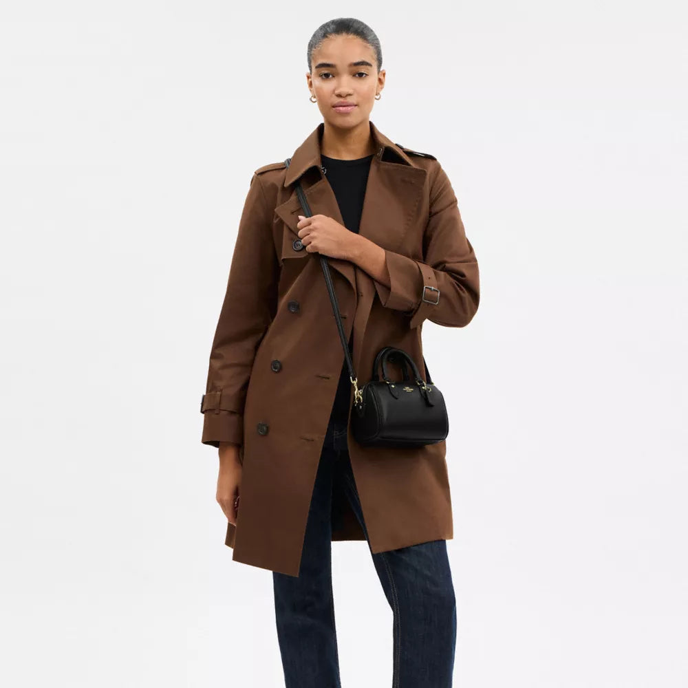 Mini Rowan Crossbody Bag - Pebbled Leather/Gold/Black