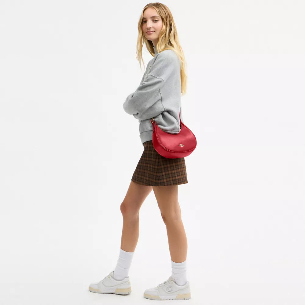Emily Shoulder Bag - Crinkle Leather/Gold/Poppy
