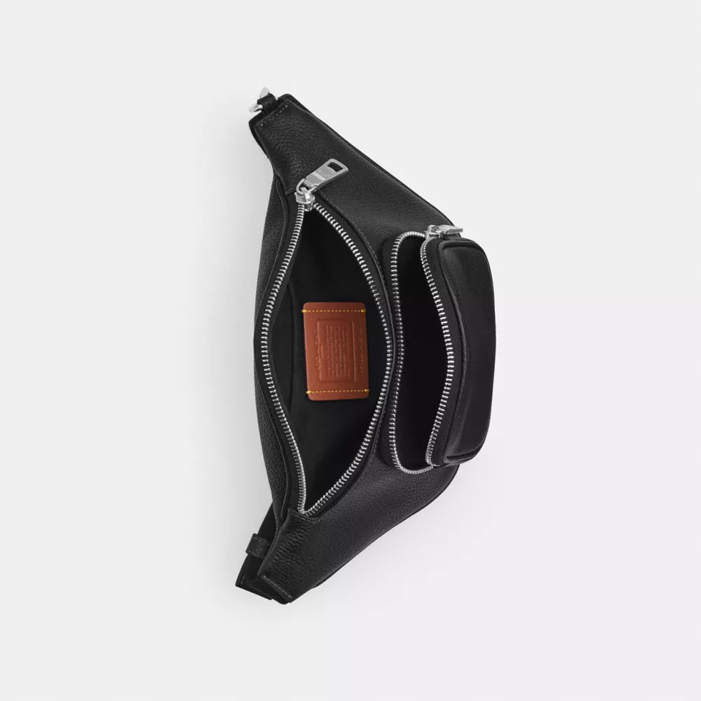 Travis Belt Bag 30 - Pebbled Leather/Silver/BLACK