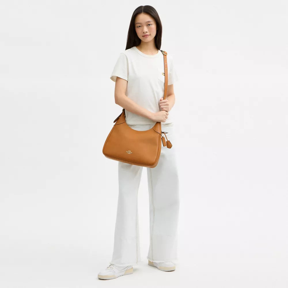 Ella Shoulder Bag - Smooth Leather/Gold/Brown