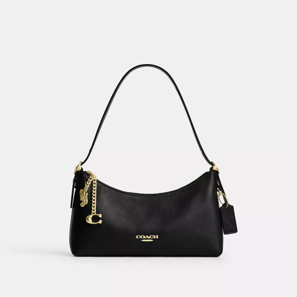 Emeilia Shoulder Bag - Natural Grain Leather/Gold/Black