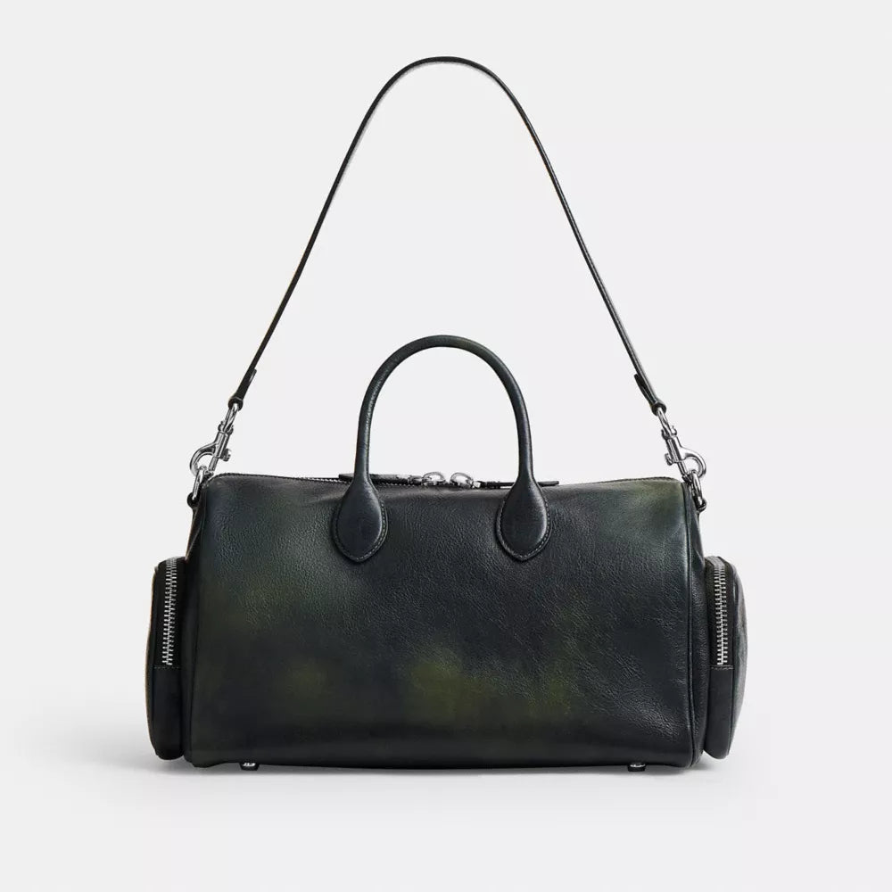 Compass Bag 35 With Pockets - Pebbled Leather/Navy/Green