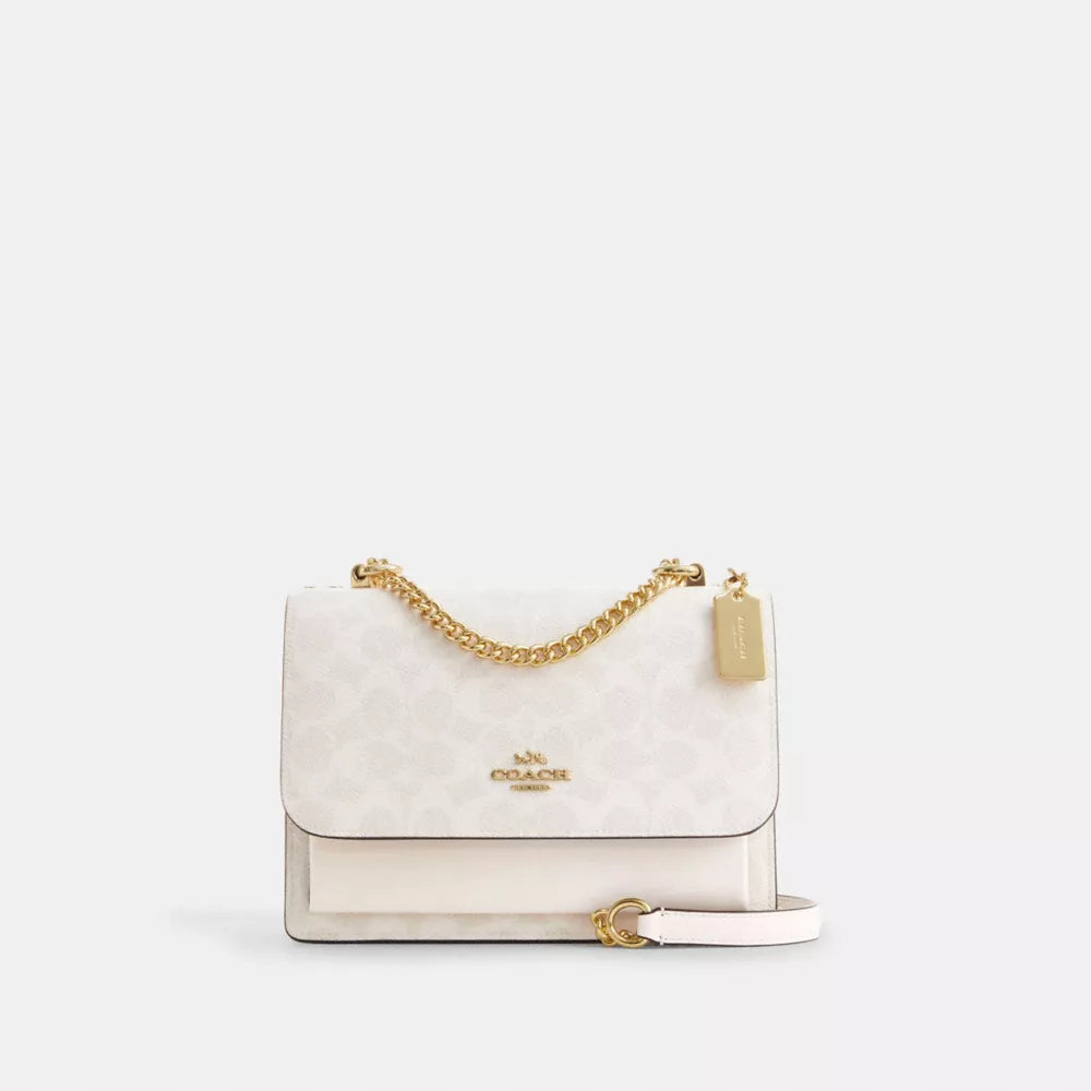 Klare Crossbody Bag In Signature Canvas - Signature Canvas/Gold/White/Chalk
